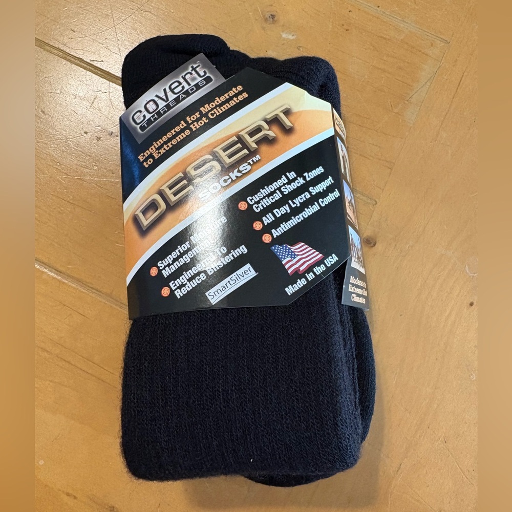 Covert Threads desert socks new in package- BLACK